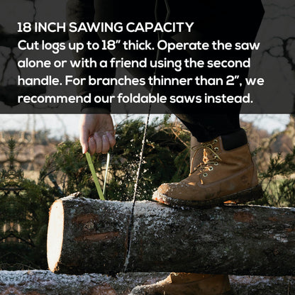 Nordic Pocket Saw 25.6 Inch Pocket Chainsaw with 33 Bi-Directional Teeth for Clearing Trails - Handy Backpacking Saw with Extra Large Nylon Handle Loops - for Survival and Emergency Situations