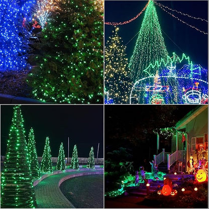 LAMPHOME 33ft Christmas Decorative St. Patrick's Day Mini String Lights, 100 LED Transparent Wire Fairy Starry String Lights Plug in, 11 Lighting Modes for Indoor Outdoor Xmas Tree (Green)