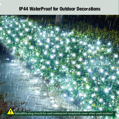 Sylampow Led White Christmas Net Lights Outdoor Christmas Bushes Lights 120Led 6ftx5ft, Connectable Outdoor Indoor Mesh Net Lighting for Xmas Holiday, Garden, Lawn, Shrubs, Trees, Bushes Decorations