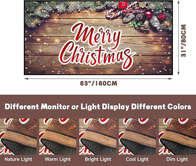 Merry Christmas Rug,Christmas Trees Decorative Indoor Bedroom Xmas Winter Welcome Door Mat Anti-Slip Rubber Area Rug for Seasonal Holiday Decoration,63" X 31"