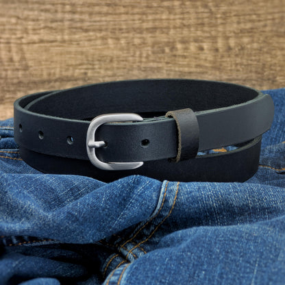 Ashford Ridge 25mm Full Grain Leather Belt - Black Small