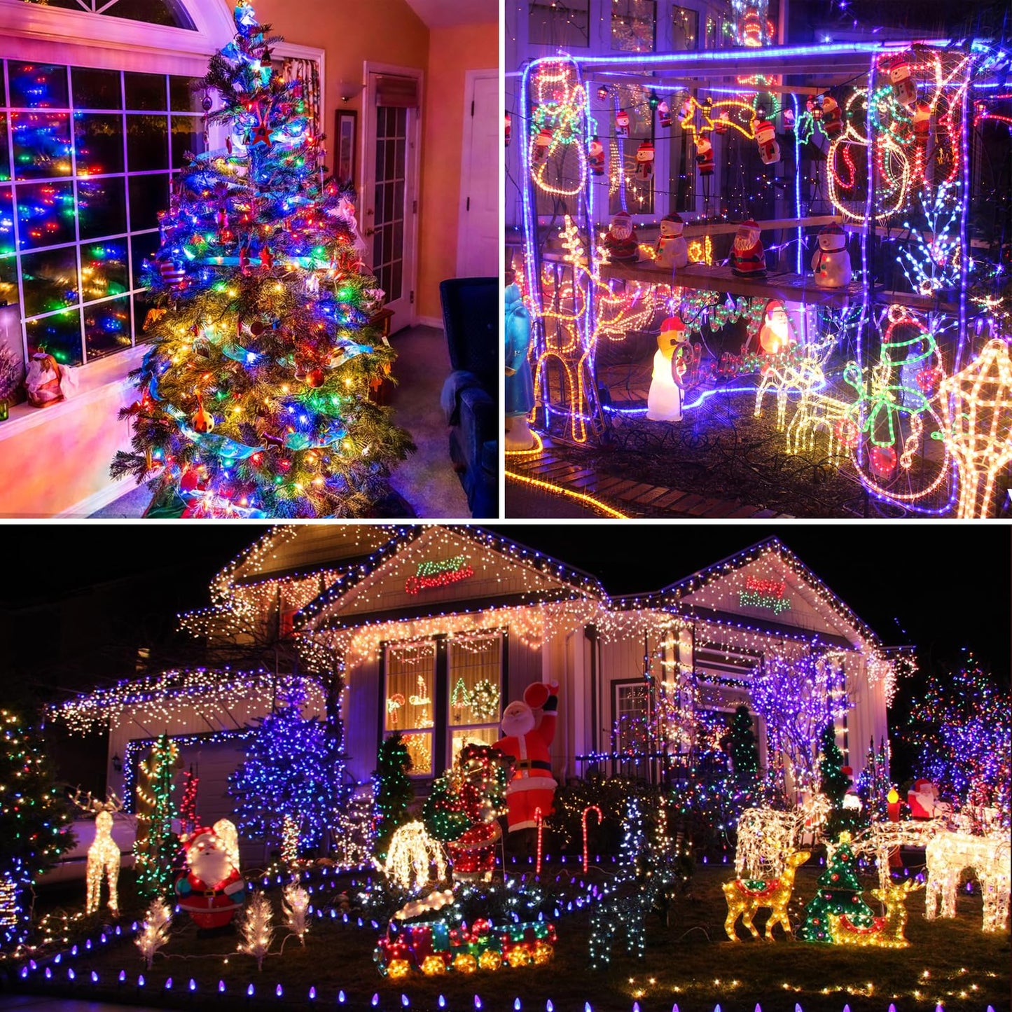 Green Convenience Christmas Lights 33ft 100LED Battery Operated String Lights with USB or Battery Powered Waterproof for Indoor Outdoor Holiday Party Wedding Christmas Decoration