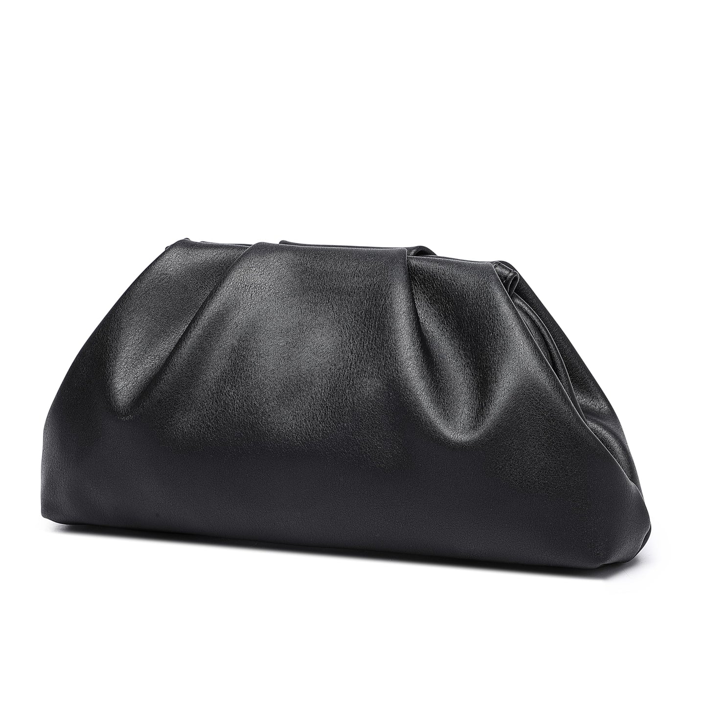 YUWITA Soft PU Leather Clutch Purses for Women Formal Elegant Luxurious Evening Bag (Black)