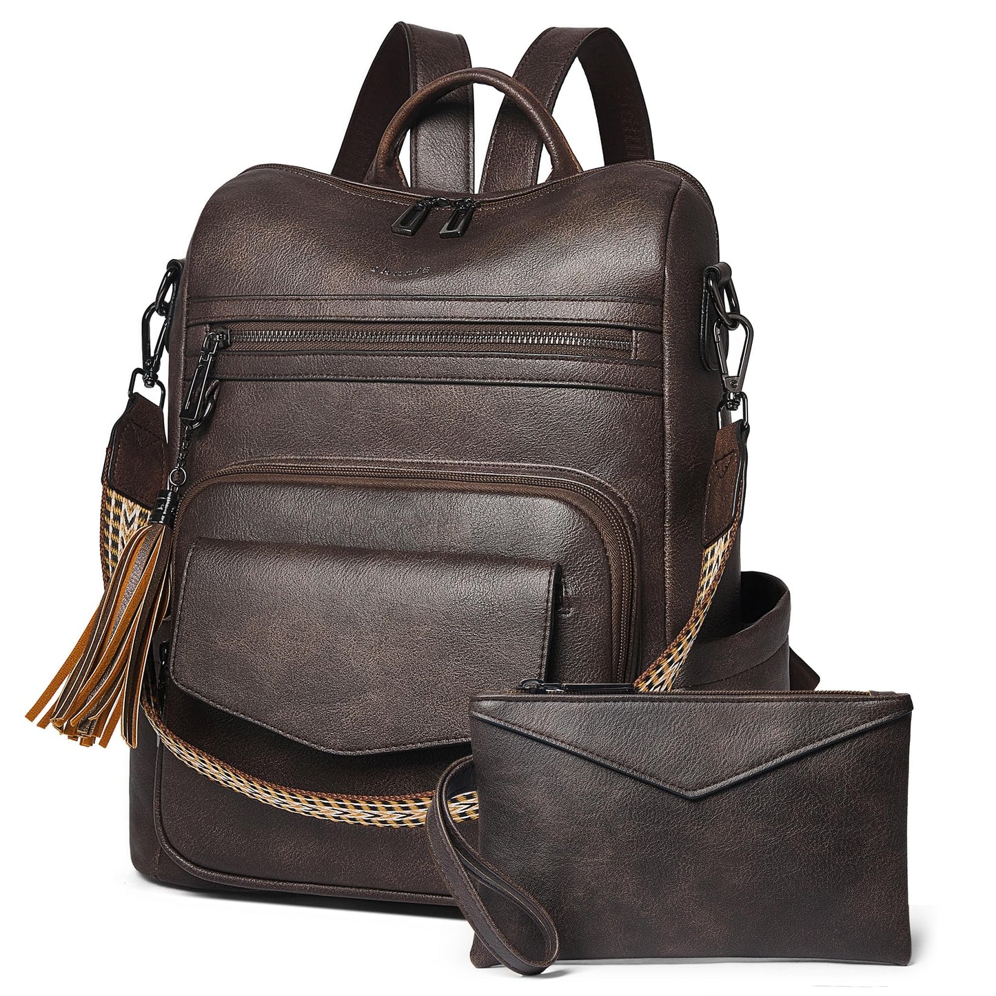 Shrrie Backpack Purse for Women Travel Faux Leather Fashion Backpack for Women,Convertible Crossbody Shoulder Bag for Ladies with Adjustable Strap for Work College