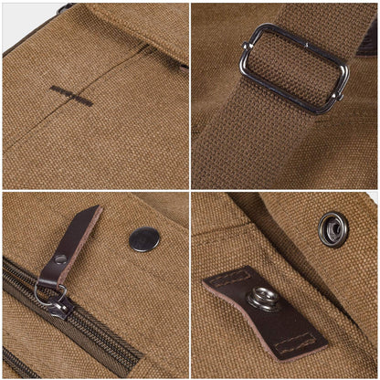 dealcase Canvas Small Messenger Bag for Men Women, Casual Shoulder Bag Chest Bag Travel Carry Bag Multi-pocket Purse