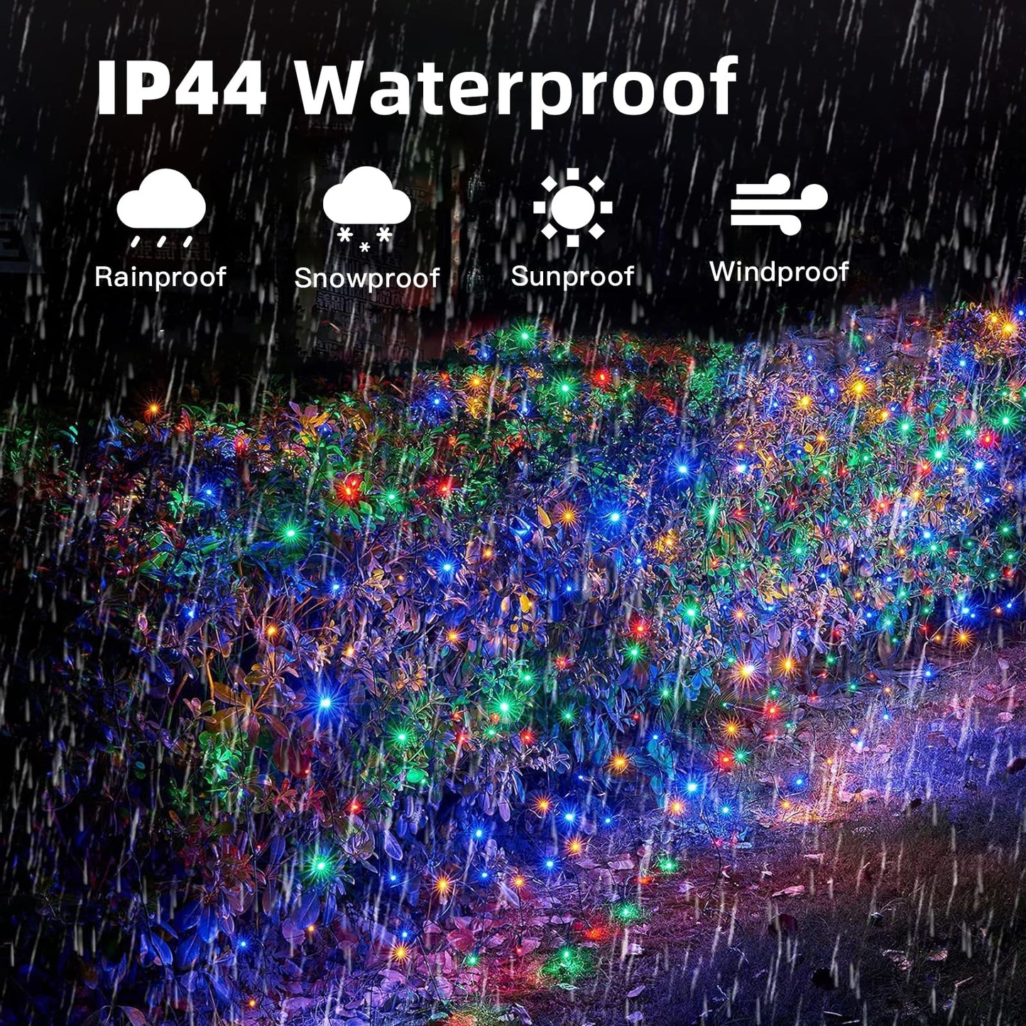 HeKation Christmas Net Lights Outdoor, 200 Led Christmas Bush Lights with 8 Modes, 6.6ft x 9.8ft, Timer, Connectable, Waterproof