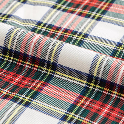 AQOTHES Pack of 2 Christmas Plaid Decorative Throw Pillow Covers Scottish Tartan Cushion Case for Farmhouse Home Holiday Decor Red and White, 18 x 18 Inches