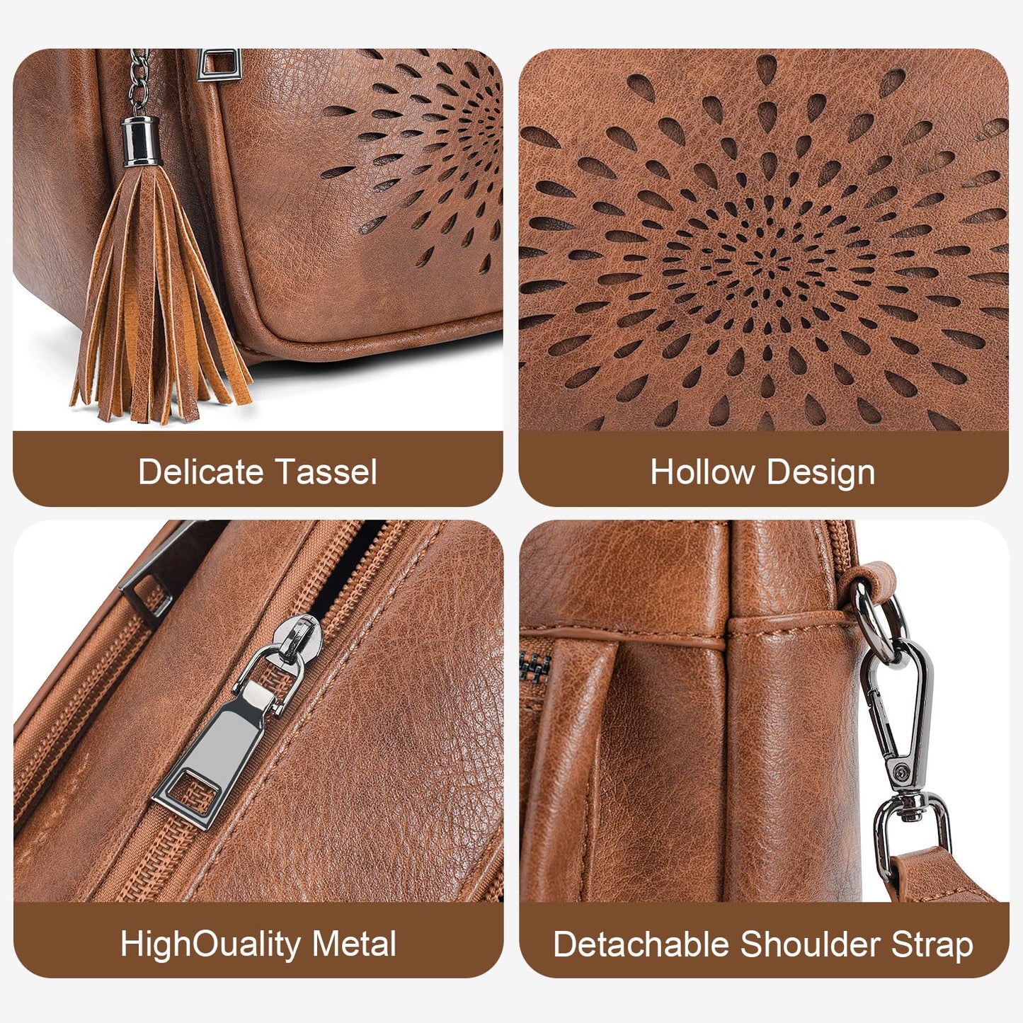 APHISON Crossbody Purse for Women，Small Crossbody Bags Trendy Vegan Leather Shoulder Handbags with Adjustable Strap and Tassel