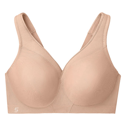 Glamorise Full Figure Plus Size MagicLift Seamless Sports Bra Wirefree #1006 Café