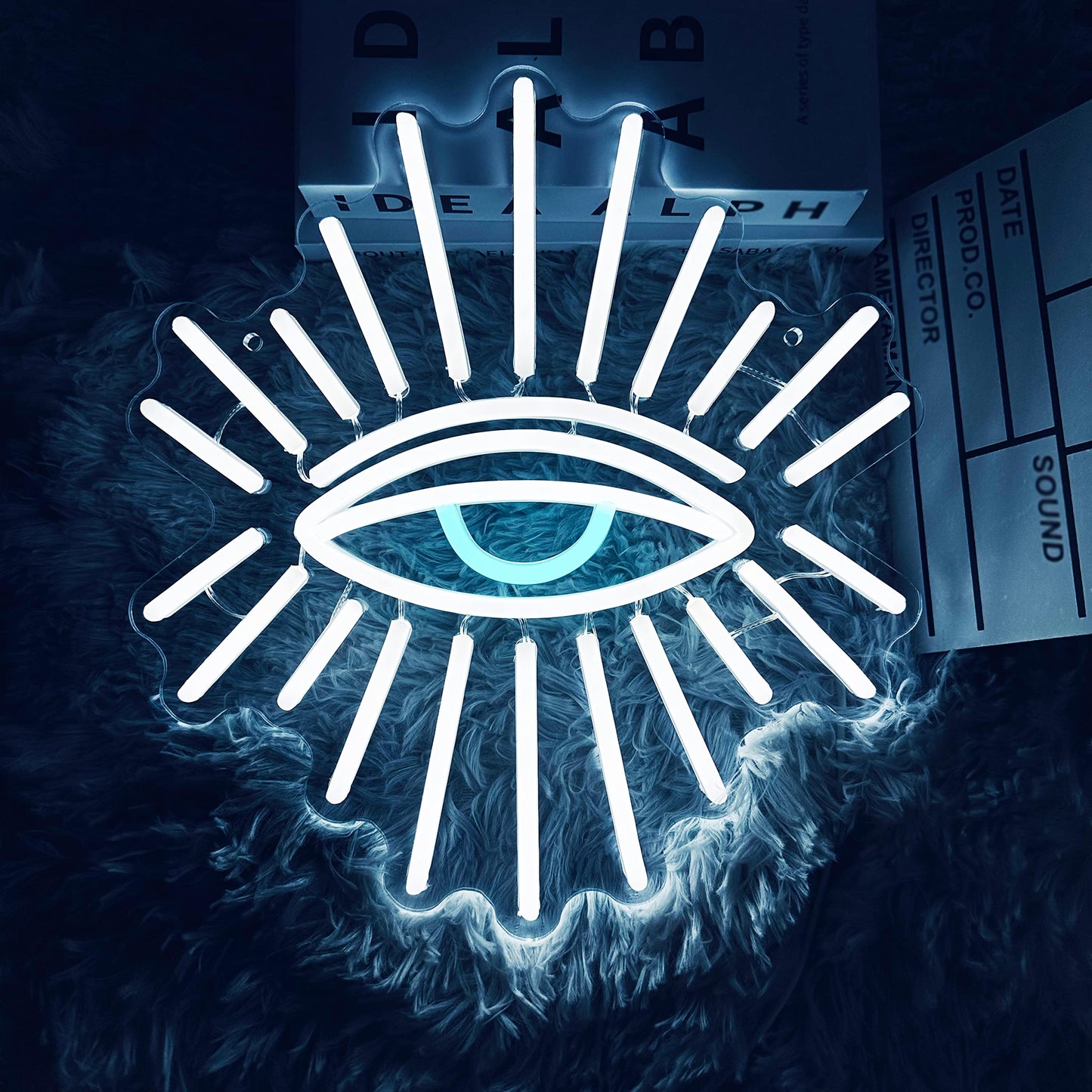 Evil Eyes Neon Signs for Wall Decor, Dimming LED White Goth Eyes Neon Signs,USB Neon Wall Signs for Game Room Bedroom Man Cave Kids Room Party Christmas Gift(11.8x13in)