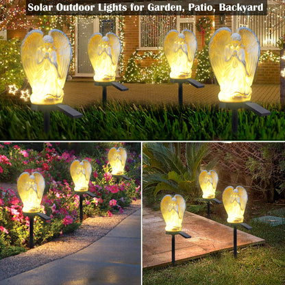 SunKite Angel Garden Solar LED Light Outdoor Waterproof Decorative Stake Lights for Yard Patio Pathway Lawn Ornaments Garden Decor Christian Christmas Decorations Gifts