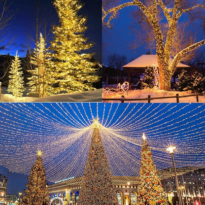 175Ft Christmas Lights Outdoor, 500 LED Christmas String Lights with 8 Modes, Timer, Waterproof Fairy Twinkle Light for Party, Garden, Patio Home Weddings Holiday Xmas Tree Decorations (Warm White)