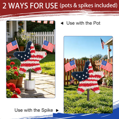 Chillchard 2 Pack Artificial Boxwood Star Patriotic Topiary Trees Outdoor