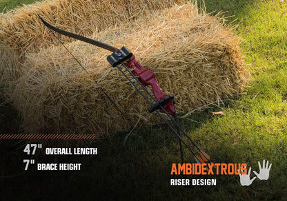 Bear Archery Flash Bow Set for Youth, Ambidextrous, Red