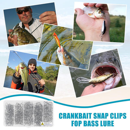 Crankbait Snaps Fishing Snap Clips Kit,210pcs Duo Lock Snaps Swivel Quick Change Power Fishing Clips Fast Snaps Fishing Speed Clips Lure Connector Saltwater Freshwater