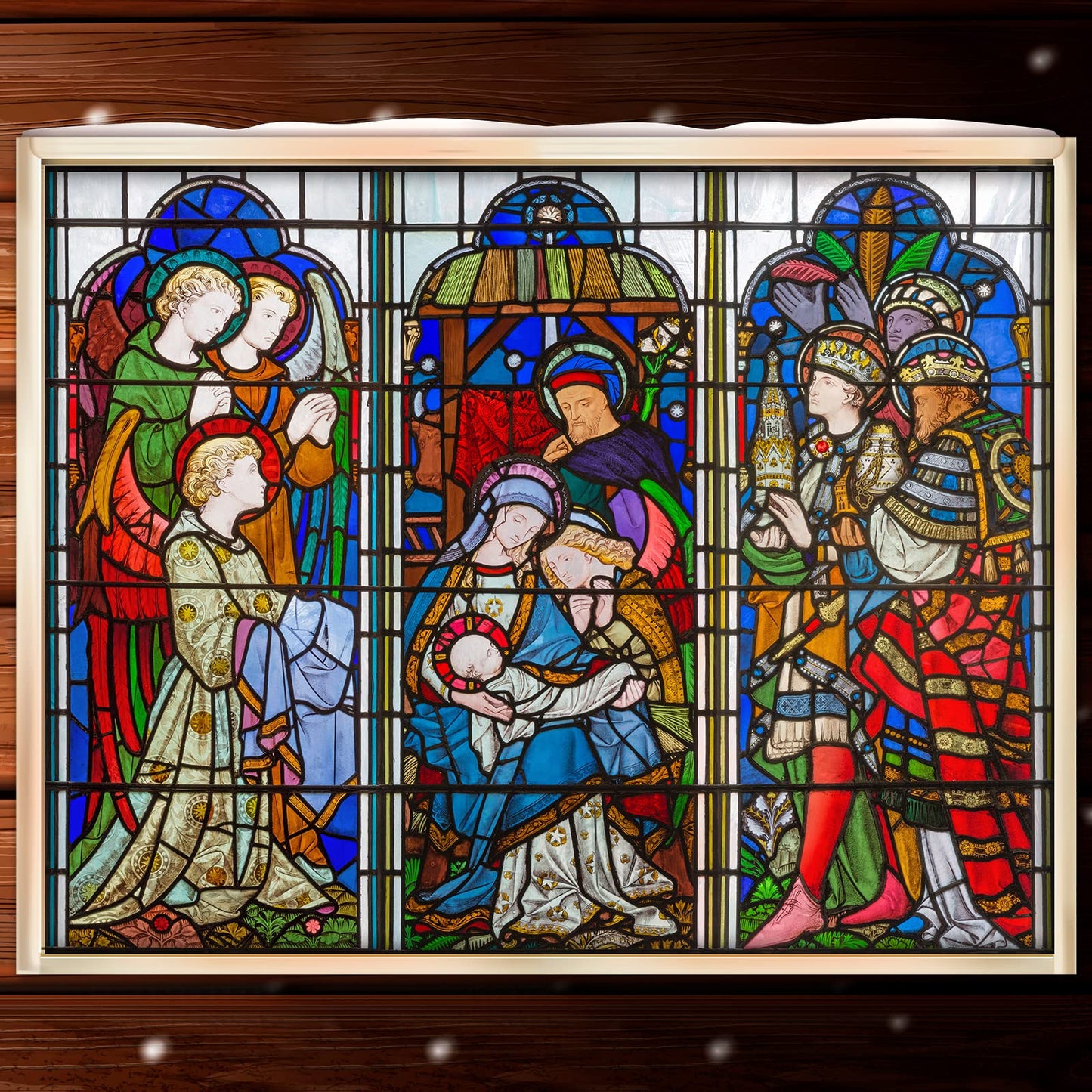 Spiareal Christmas Window Clings Nativity Decorations Reusable Non Adhesive Sticker Vinyl Religious Holiday and Door Decor Decals for Home Xmas (30.71 x 39.37 Inch)