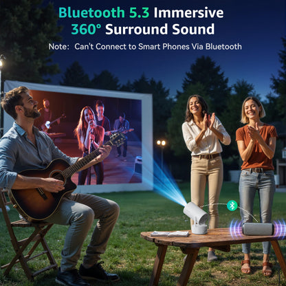 Polocsh Mini Projector, Rechargeable Portable Outdoor Smart Projector with 4K Support, Auto Keystone, Android 11 Small Projector with WiFi and Bluetooth, Electric Focus Home Theater for iphone