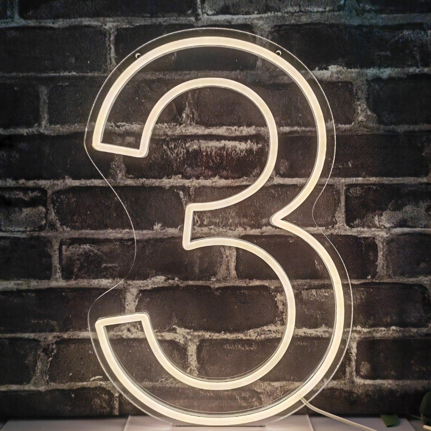 Neon Signs Number 3 Birthdays Decor Neon Lights Party USB Plus Battery Case Light up your baby's birthday with our Neon Number Three Sign (Number 3-Warm White)