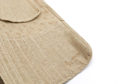 ETCHR Canvas Roll Up Brush Pouch - Brown Paint Brush Holder with Canvas Ties