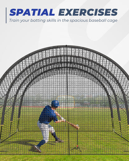 Sturdum Baseball Batting Cage, 30x12x8ft Baseball & Softball Hitting cage for Backyard Park, Portable Batting Cage System with Carrying Bag