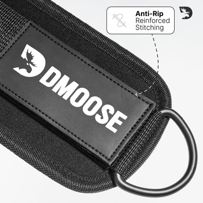 DMoose Ankle Strap for Cable Machine - One Size Fit with Premium Padding, Workout Kickback Ankle Cuffs, Ankle Bands for Working Out, Booty Workouts, Leg Extension, Hip Abductors & Lower Body Exercises
