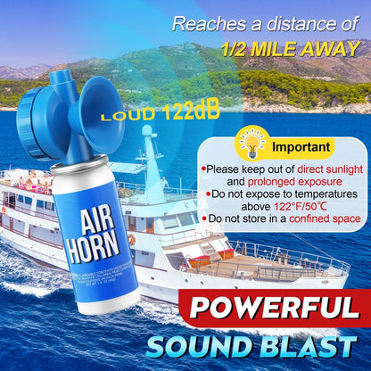 Saillong 1 Pack 1.4oz Marine Boat Air Horn, Loud Air Horns for Safety, Mini Small Blow Fog Bear Horn, Meet Coast Guard, Emergency Use for Marine Boating Sporting Events Outdoor Alarm