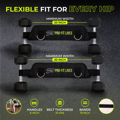 PRO-FIT LIVES Hip Thrust Belt for Dumbbells - Padded Glute Bridge Weight Strap - Adjustable Kettlebell & Plate Holder - Portable Workout Booty Equipment Weightlifting for Women