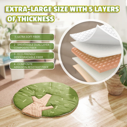 Baby Activity Gym & Play Mat – 8-in-1 Tummy Time Mat with Self-Discovery Mirror & Detachable Sensory Toys – Thick Non-Slip Washable Baby Play Gym for Infants Newborn 0 3 6 12 Months