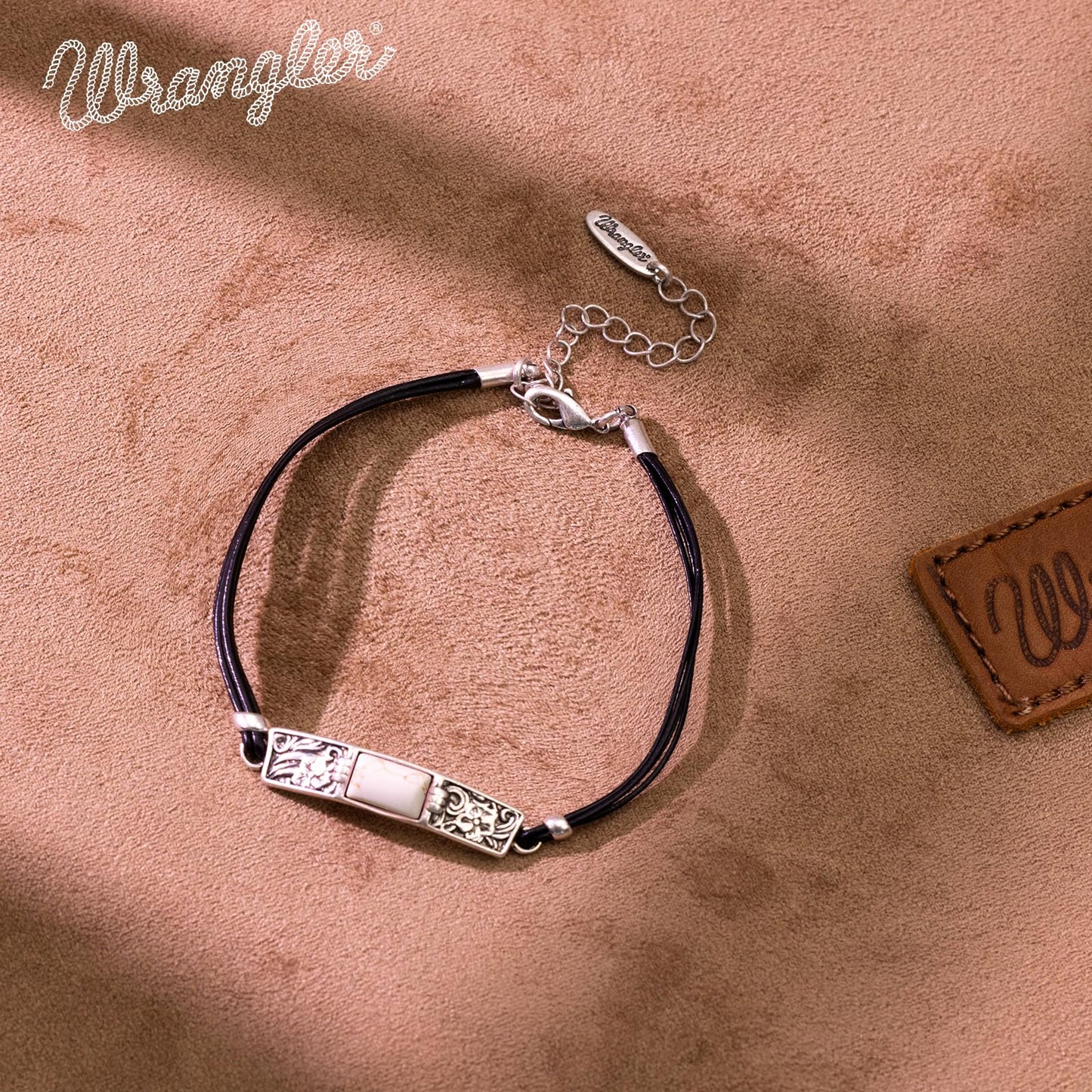 Montana West x Wrangler Faux Leather Wrap Bracelets for Women Western Country Bohemian Cowgirl Turquoise Dainty Jewelry AR-WGW-1119S-BG