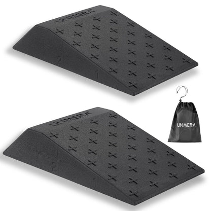 UNMERA Squat Wedge Block 2PCS Non Slip Professional Squat Ramp,Squat Platform for Heel Elevated Squats and Calf Raises,Slant Board Professional Squat Ramp for Weightlifting and Fitness