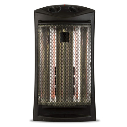 BLACK+DECKER Infrared Radiant Quartz Tower Heater, 1500W Space Heater with Adjustable Thermostat, Portable Heater with 2 Settings, Personal Heater for Home and Office, BHTI06, Black
