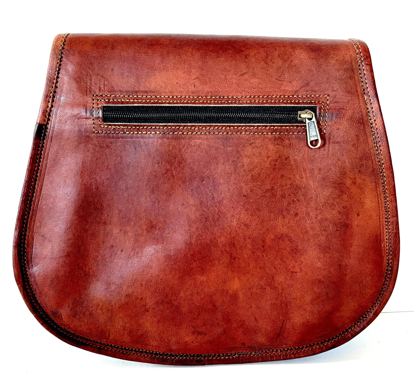 Firu-Handmade Women Vintage Style Genuine Brown Leather Crossbody Shoulder Bag Handmade Purse