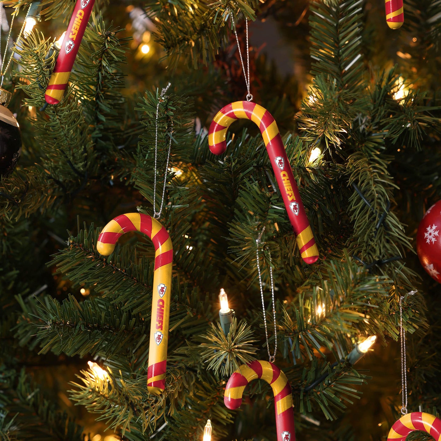 FOCO Kansas City Chiefs NFL 12 Pack Candy Cane Ornament Set