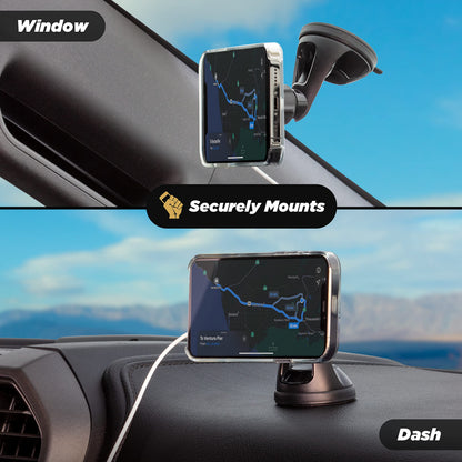 Scosche MSHWDPD20 MagicMount Windshield/Dashboard Suction Cup Mount for MagSafe Wireless Charger, (Charger not Included) Car Stand for MagSafe Charging Pad Compatible with iPhone 16/15/14/13/12 Series