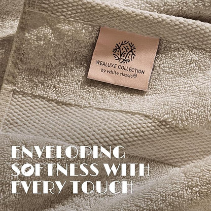 White Classic Taupe Hand Towels