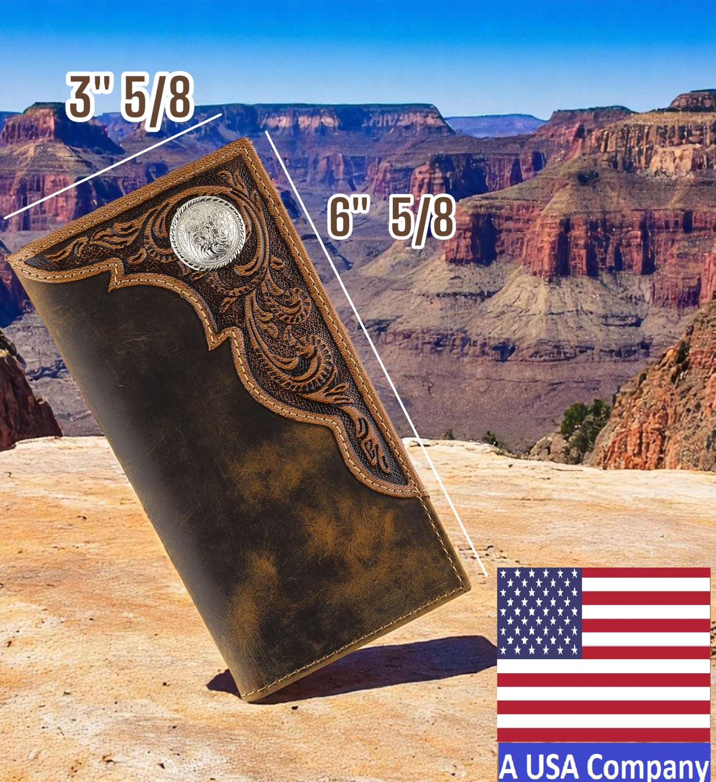 F&L CLASSIC Men's RFID Vintage Look Genuine Leather Long Bifold Wallet Checkbook Wallets,brown,240-82