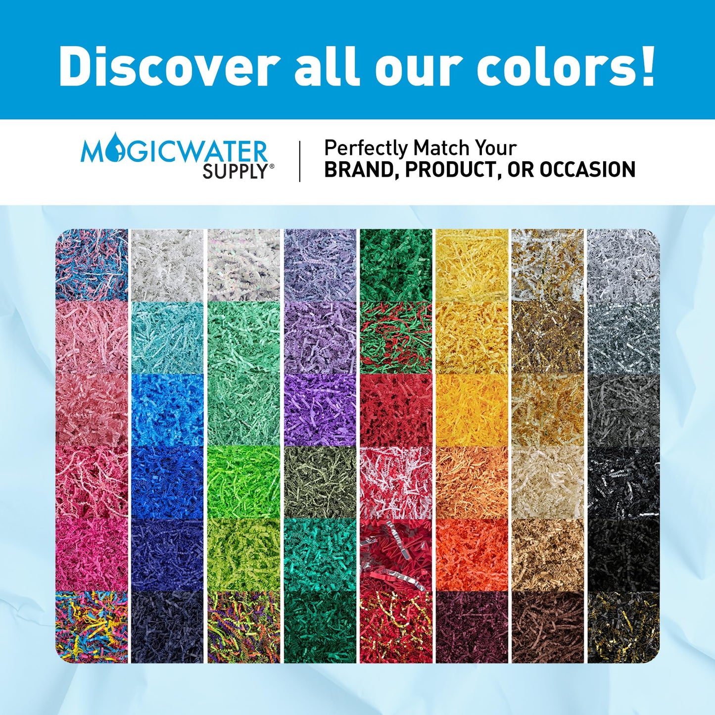 MagicWater Crinkle Cut Paper for Gift Baskets - 2LB - Light Ivory - Perfect for Shredded Paper Filler, Basket Filler, Gift Boxes, Bridesmaid Gifts, Christmas Stuffers & More – Ideal for All Occasions