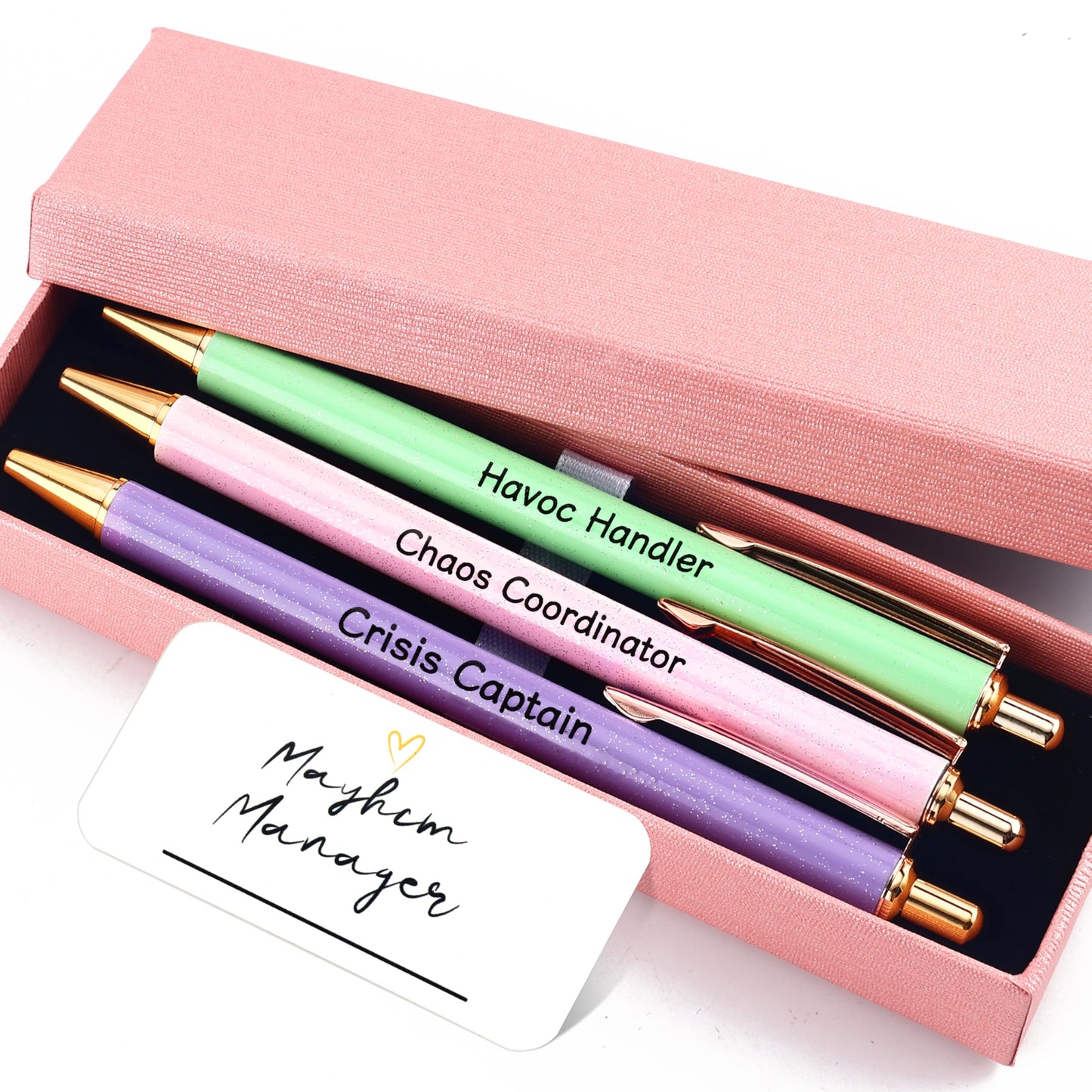 Lestp Fancy Pens Sets for Women Office Chaos Coordinator Gifts for Friends Boss Gifts for Women Cute Pen Set Coworker Daughter Motivational Gift Colleges Positive Encourage Graduation Gift