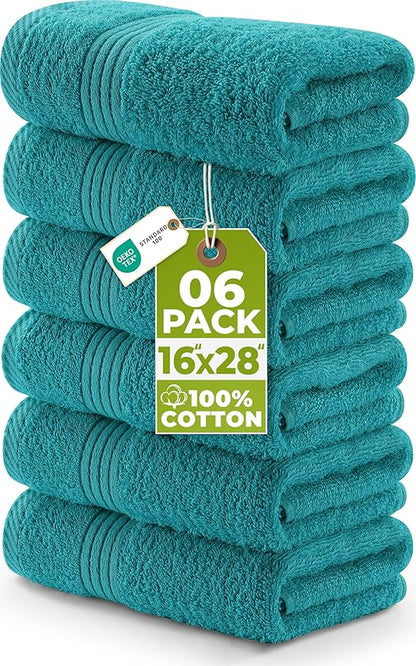 Utopia Towels 6 Piece Premium Hand Towels Set, 16 by 28 inches, 100% Ring Spun