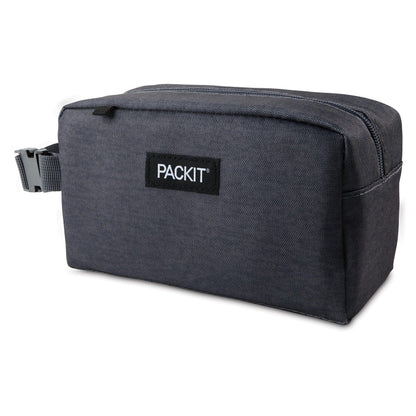 PackIt® Freezable Snack Box, Checked Out, Built with ECOFREEZE Technology, Collapsible, Reusable, Zip Closure with Buckle Handle, Designed For Work Snacks, Fresh Snacks On the Go, Adults, and All Ages
