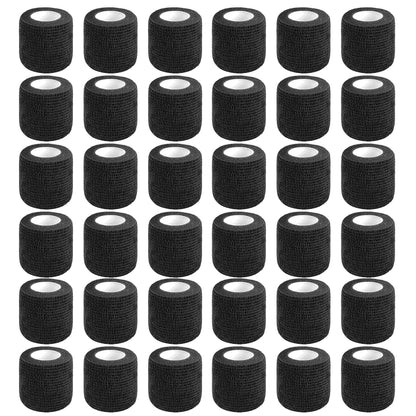 Lusy DM 36 PCS Self Adhesive Bandage Wrap 2" X 5 Yards Elastic Cohesive Bandage Wrap Bandage Wrap Rolls Elastic Self-Adherent Tape for Stretch Athletic, Sports, Wrist, Ankle (Black)