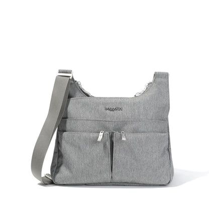 Baggallini Cross Over Crossbody Women 11x8.5 Medium Travel Bag Lightweight Water-Resistant Nylon Organized Handbag Purse