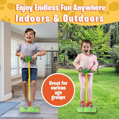 Playbees Foam Pogo Stick Dinosaur Jumper for Kids 3, 4, 5, 6, 7, Years Old Coolest Toys for 5 Year Old Boy Themed Bungee Pogo - Inside & Outside Fun for Boys & Girls