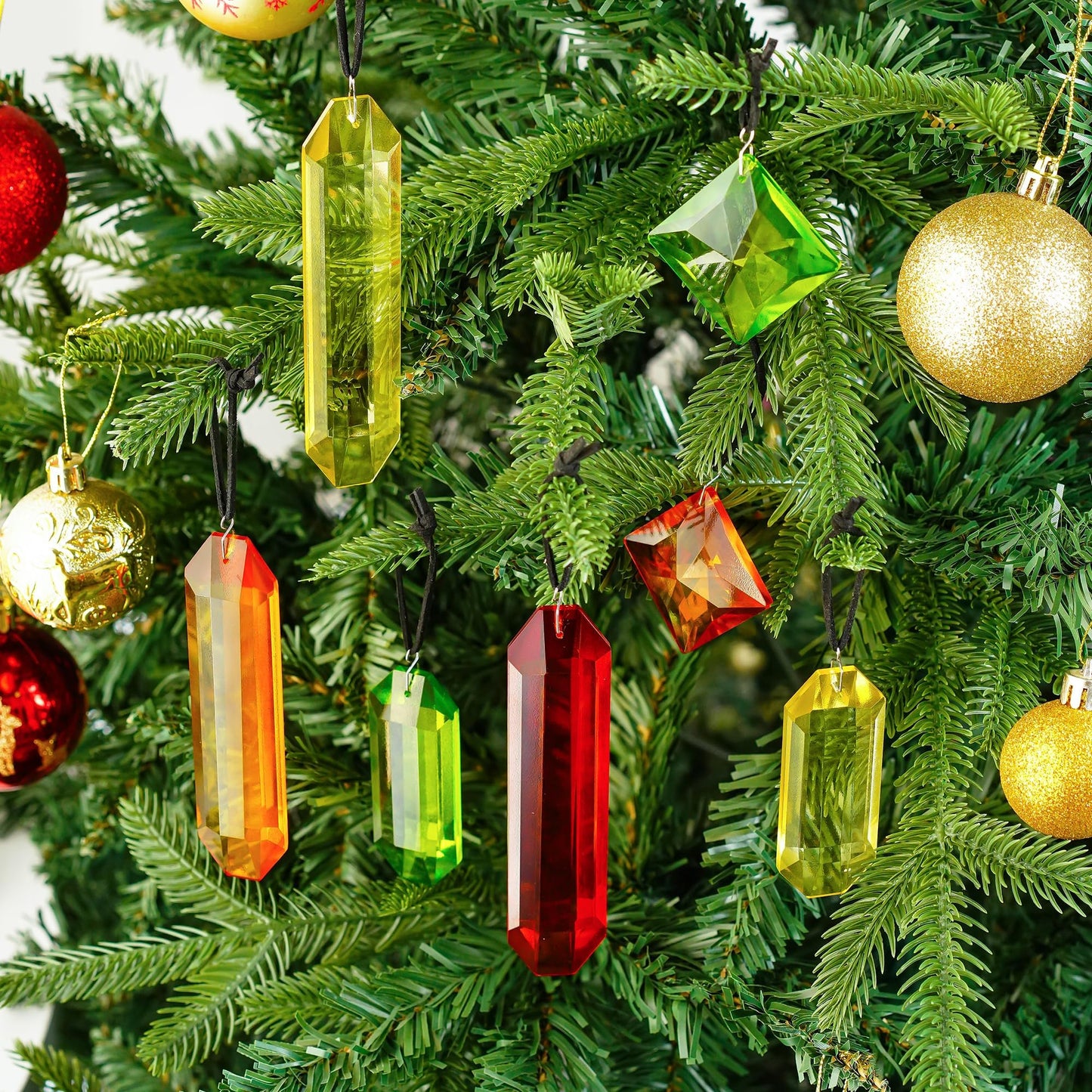 HDCRYSTALGIFTS 7PCS Crystal Prisms Suncatcher for Window Hanging, Rainbow Sun Catchers Indoor Window, Home Garden Thanksgivng Day Christmas Decorations (Season Design)