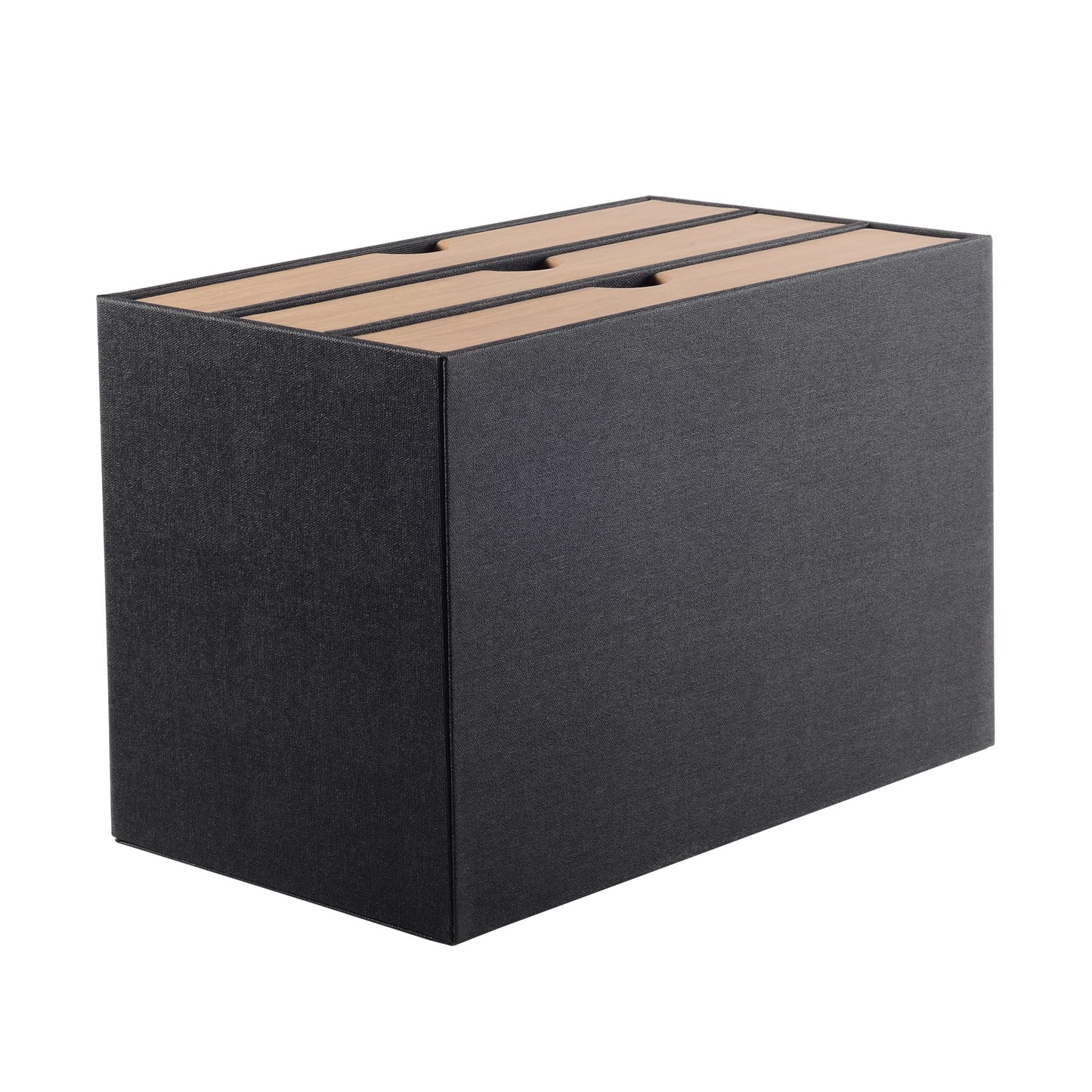 RHCSZ Fashion Multicolor Collocation Leather Desk Organizer File Cabinet Executive Office Supplies Desktop Filing A4 Contract Document Stackable Storage Box with 3 Drawers (Black)