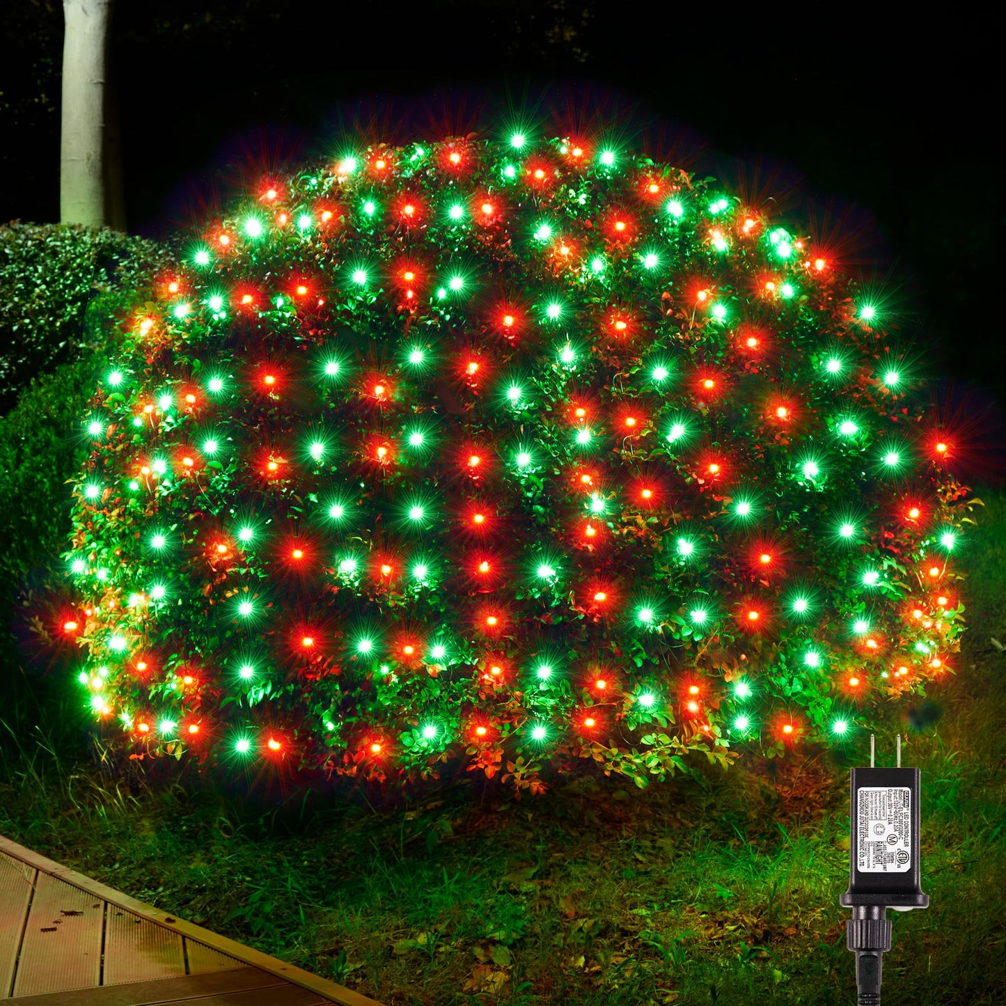 BlcTec Outdoor Christmas Lights 200 LED 8.4ft x 5.2ft Christmas Net Lights with 8 Modes, UL Certified, Timer, Connectable, Waterproof for Trees, Bushes, Yard Outdoor Holiday Decorations, Red Green
