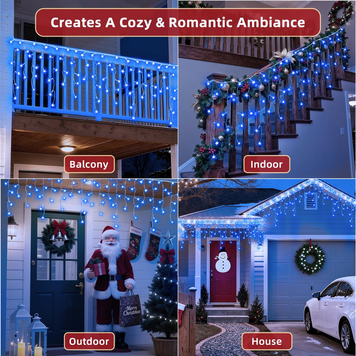 1620 LED Christmas Lights Outdoor 164 FT with 360Drops, Christmas Decorations Hanging Lights 12 Modes, Dimmable Outsite Fairy String Lights for Wedding Party Holiday Winter Wonderland Decor Blue