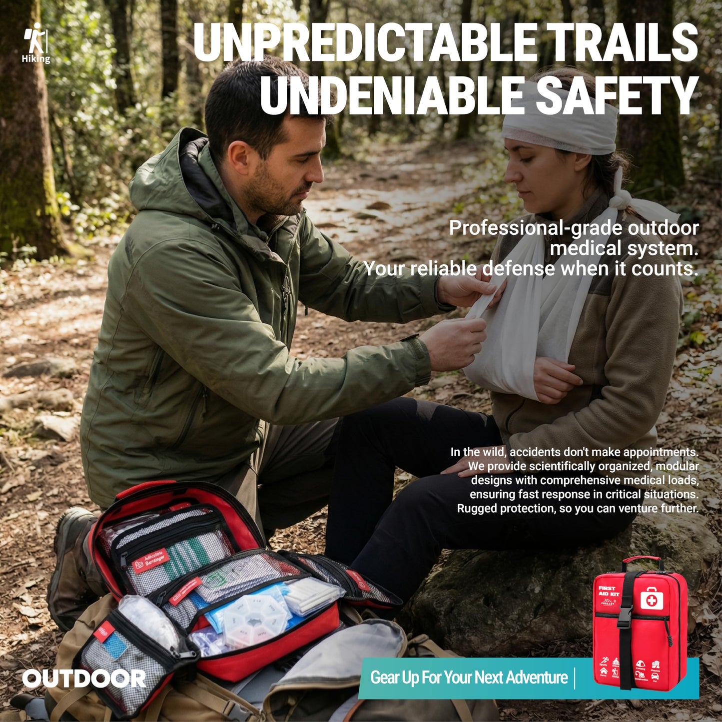 556 Piece Premium Large First Aid Kit, Survival Medical First Aid Bag – Labelled Compartments, Workplace Essential, Home & Sports, Molle Tactical Rip-Away Design, First Responders' Choice for Trauma