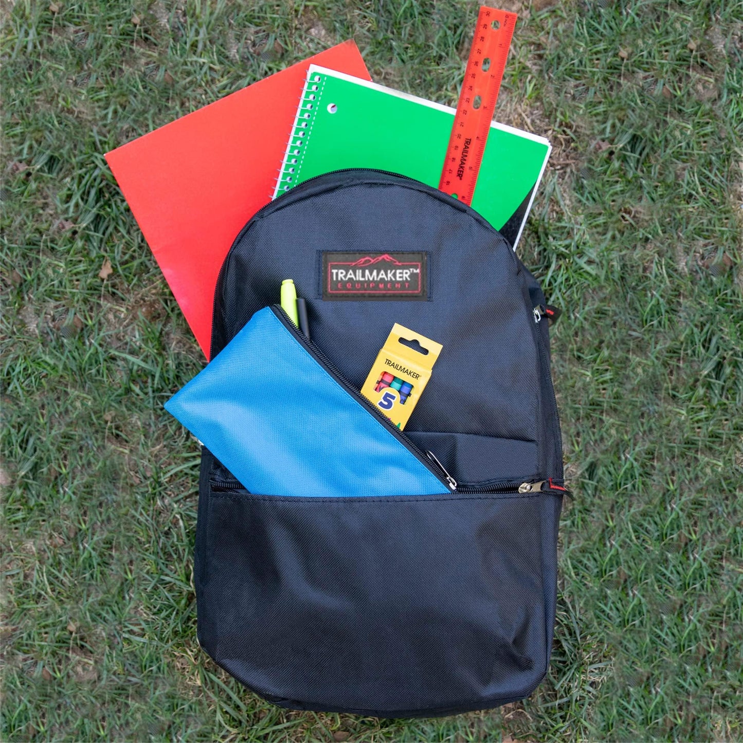 24 Pack Bulk Backpacks with School Supplies for Kids - Trailmaker Wholesale Backpack and School Supplies Kits