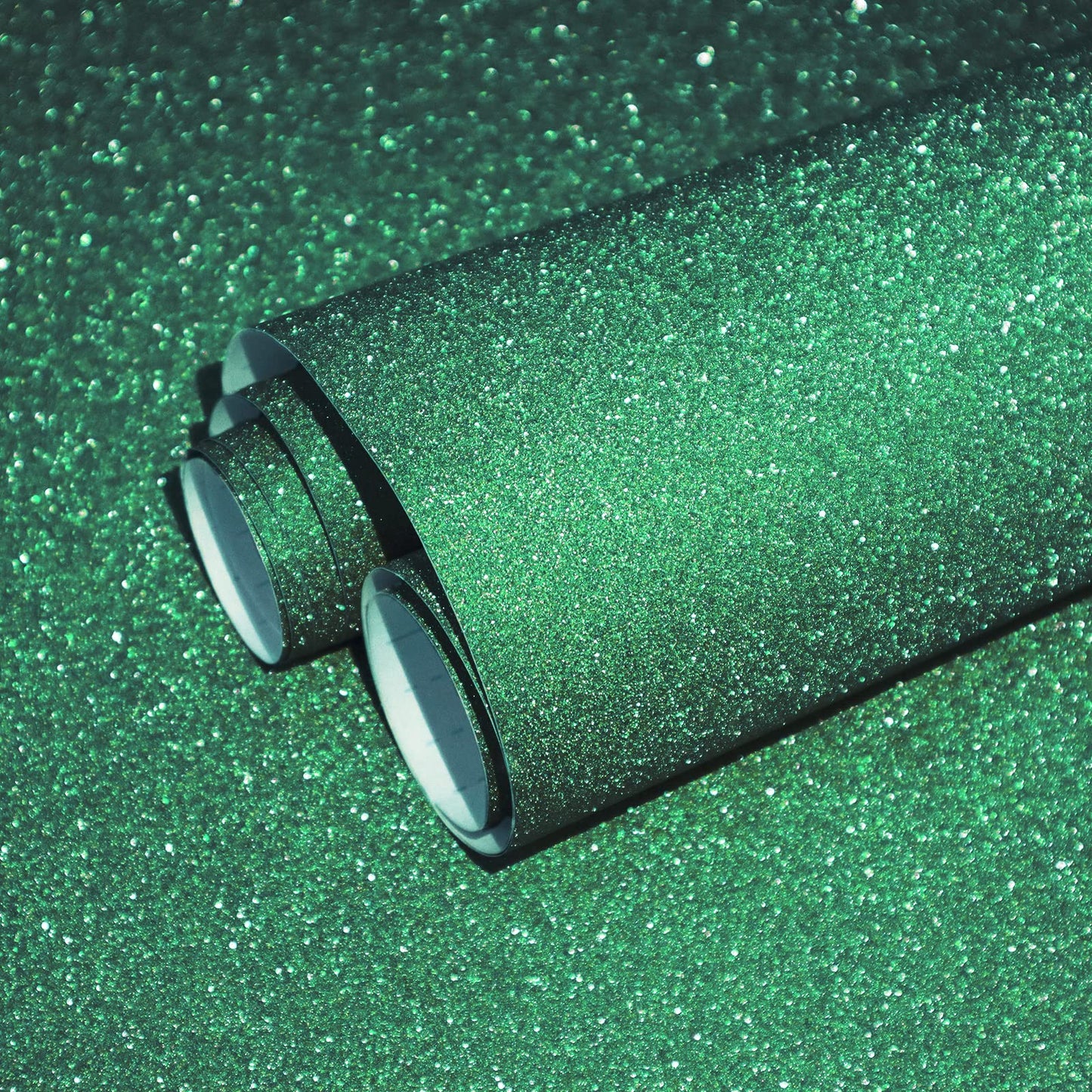 Kitico Green Glitter Contact Paper - 17.7x197 in Glitter Wallpaper - Sparkle Self-Adhesive Decorative Cabinet DIY Decoration for Cabinets, Furniture, Christmas Wall Paper